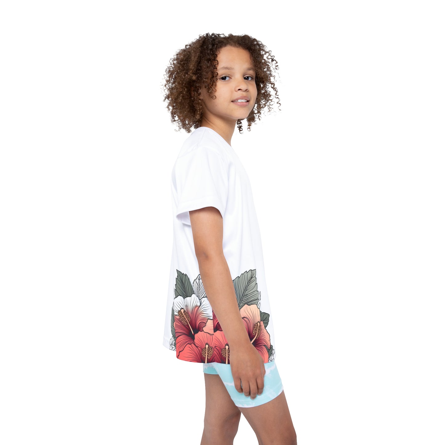Kid's Tee, Garden Hibiscus Red