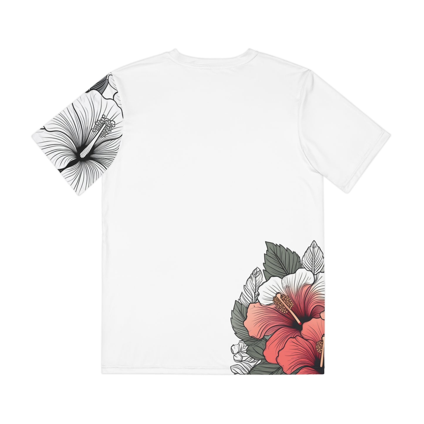 Men's Tee, Garden Hibiscus Red