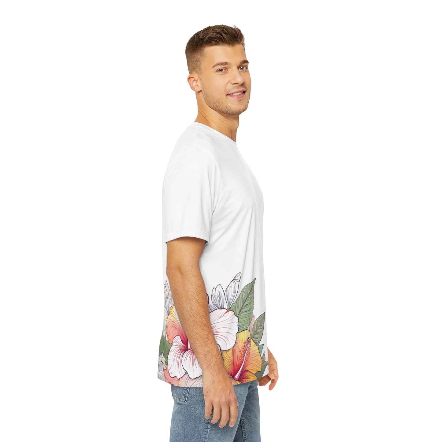 Men's Tee, Garden Hibiscus Colors