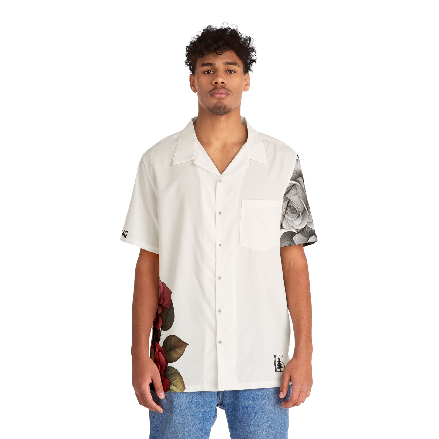 Men's Hawaiian Shirt, Garden Roses