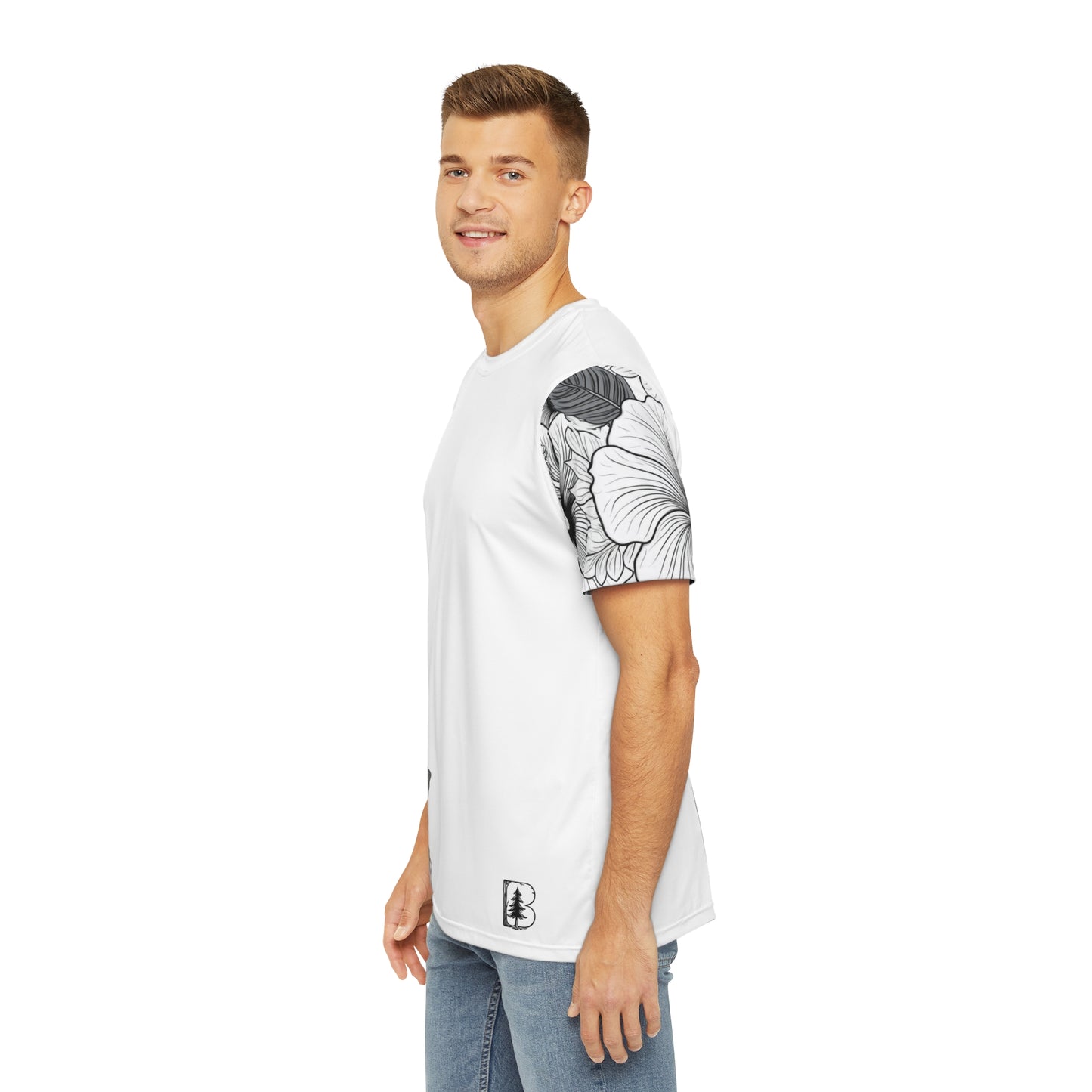 Men's Tee, Garden Hibiscus Red