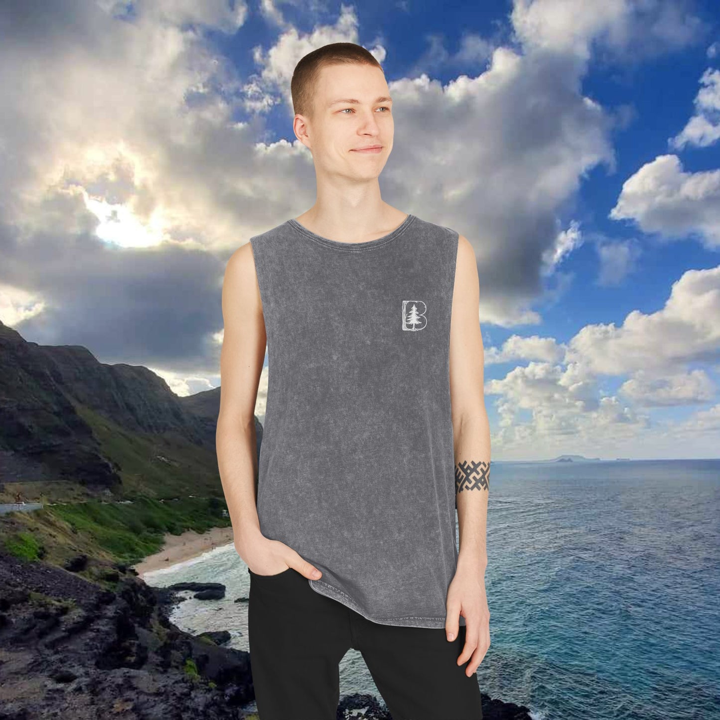 Stonewash Tank Top, B Logos