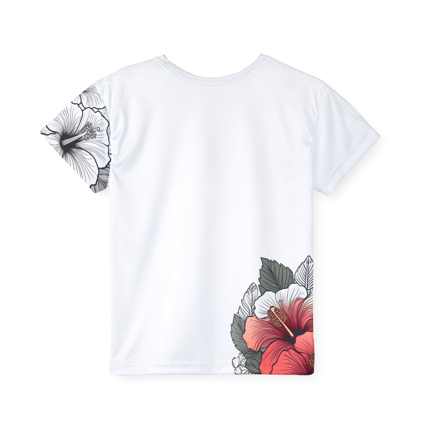 Kid's Tee, Garden Hibiscus Red