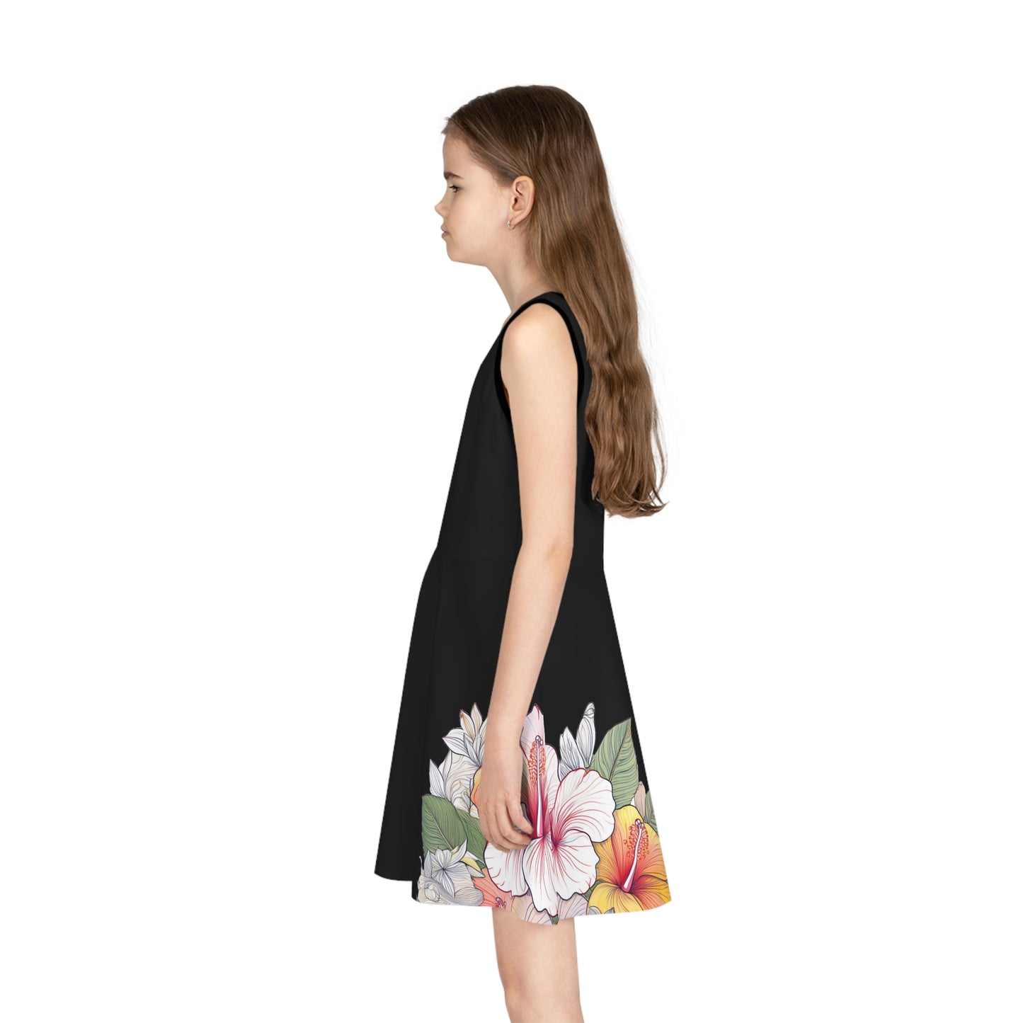 Girls' Sundress, Garden Hibiscus Colors