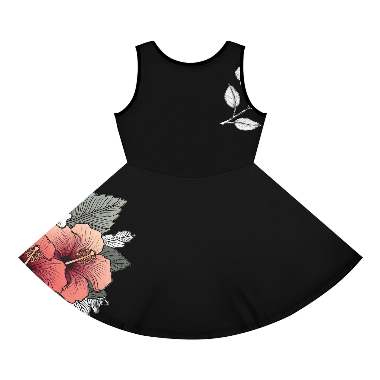 Girls' Sundress, Garden Hibiscus Red