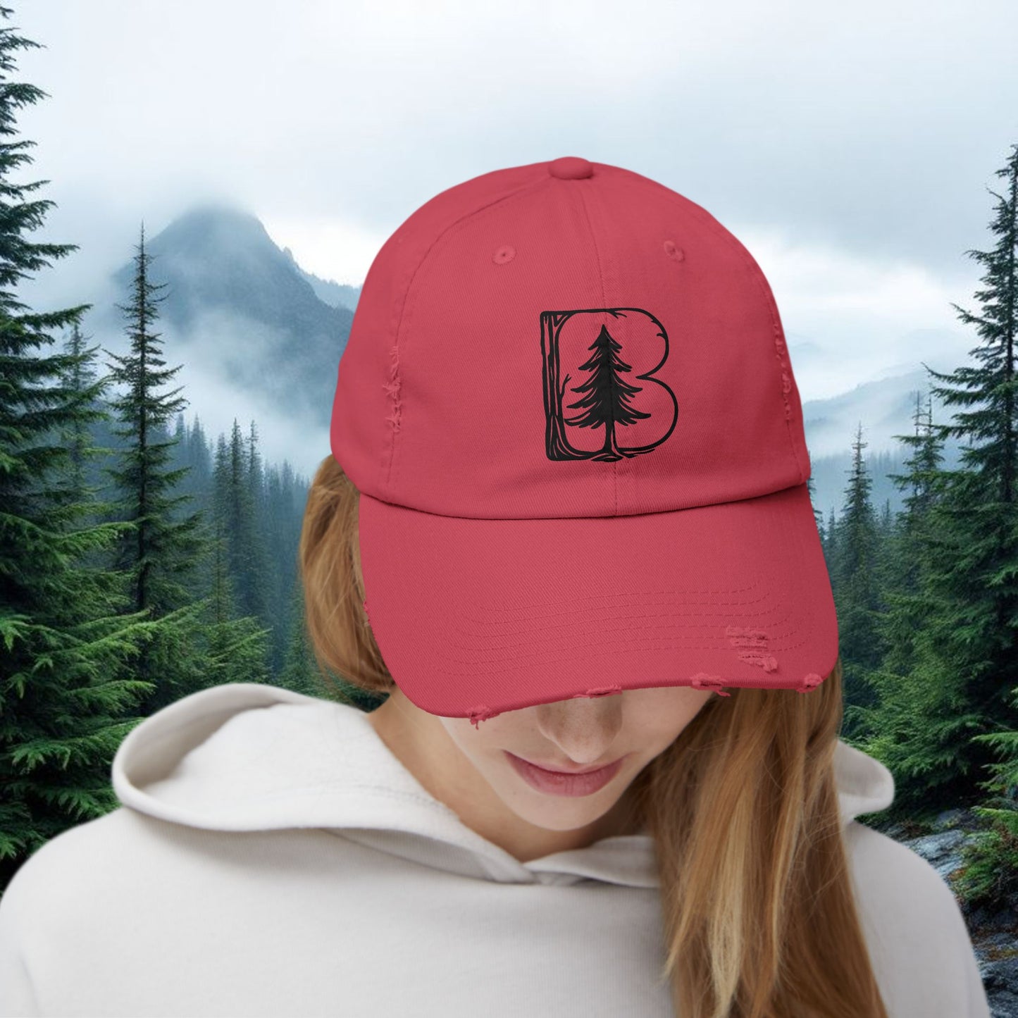 Distressed Cap, B Logo