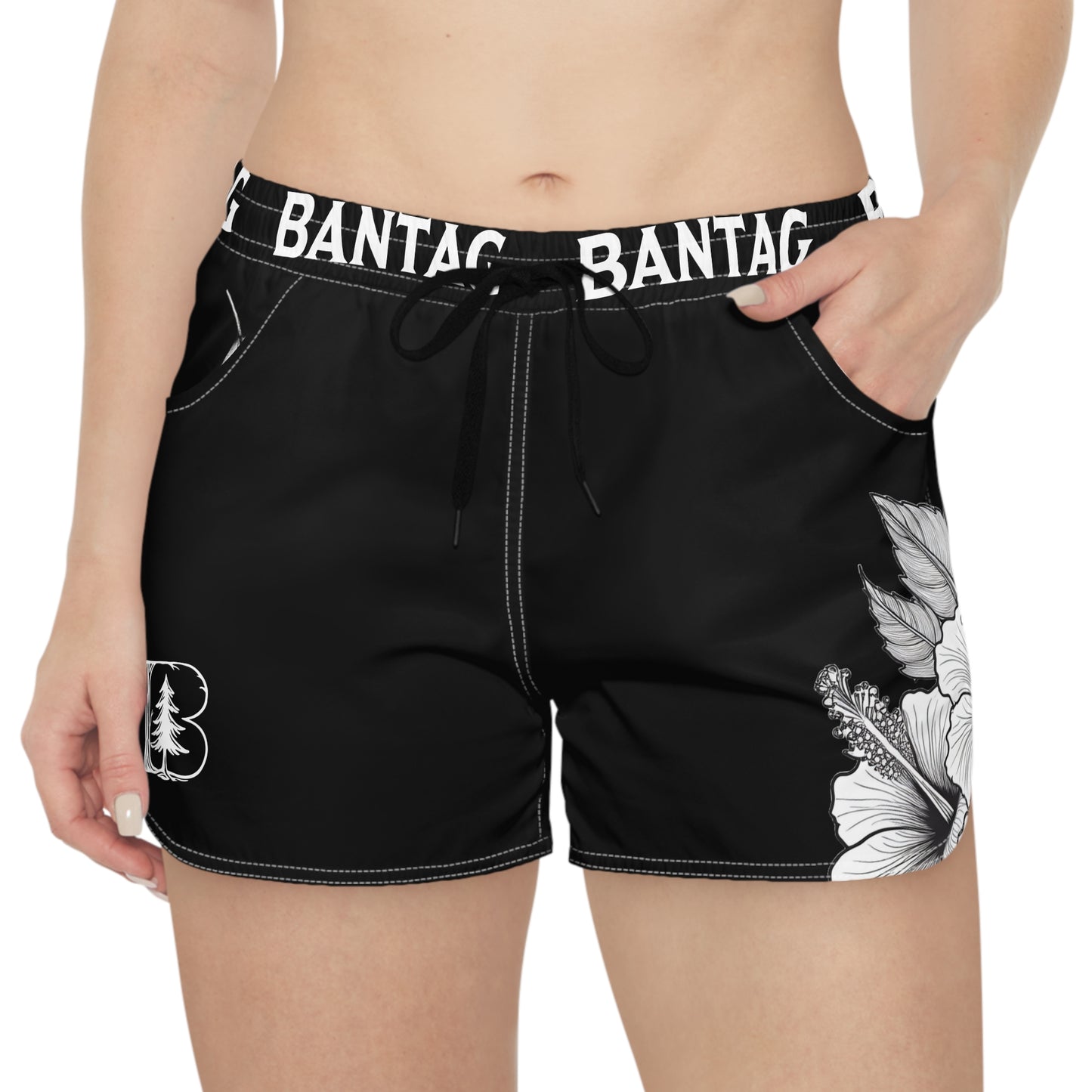 Women's Casual Shorts, Garden Hibiscus