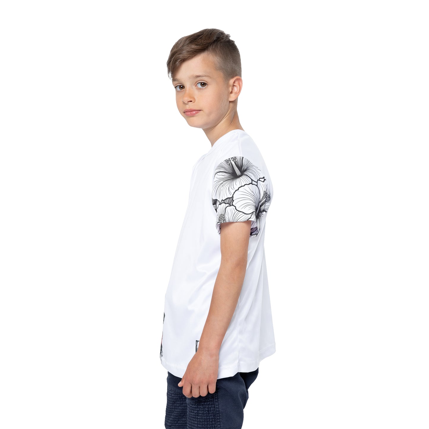 Kid's Tee, Garden Hibiscus Red