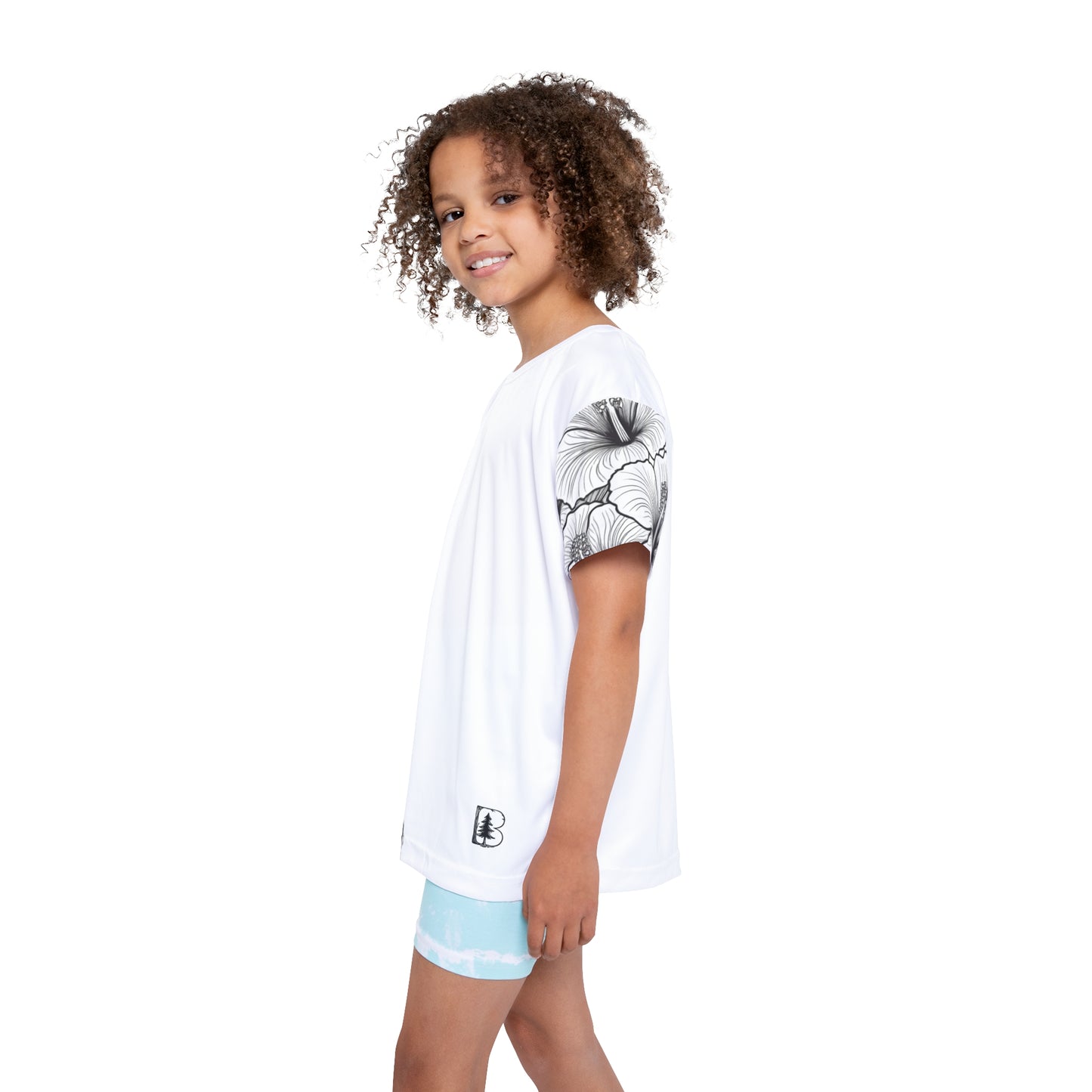 Kid's Tee, Garden Hibiscus Red
