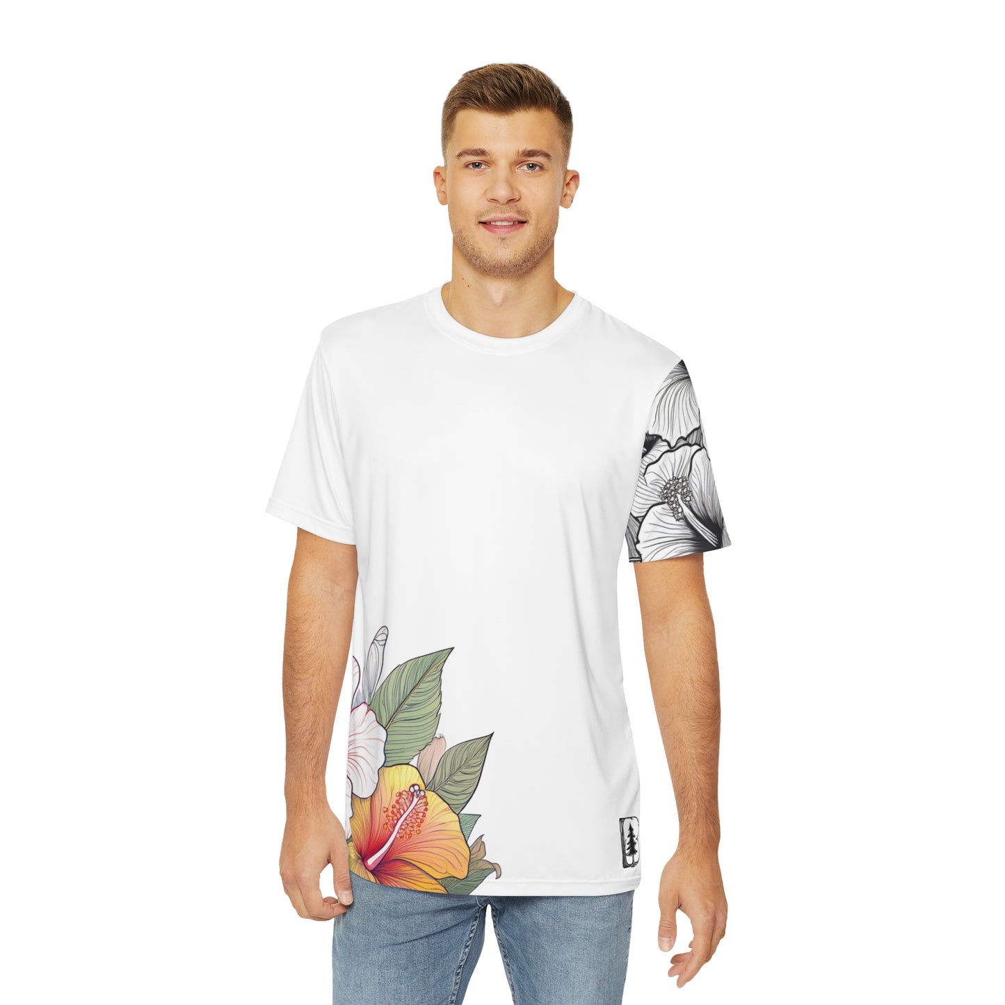 Men's Tee, Garden Hibiscus Colors