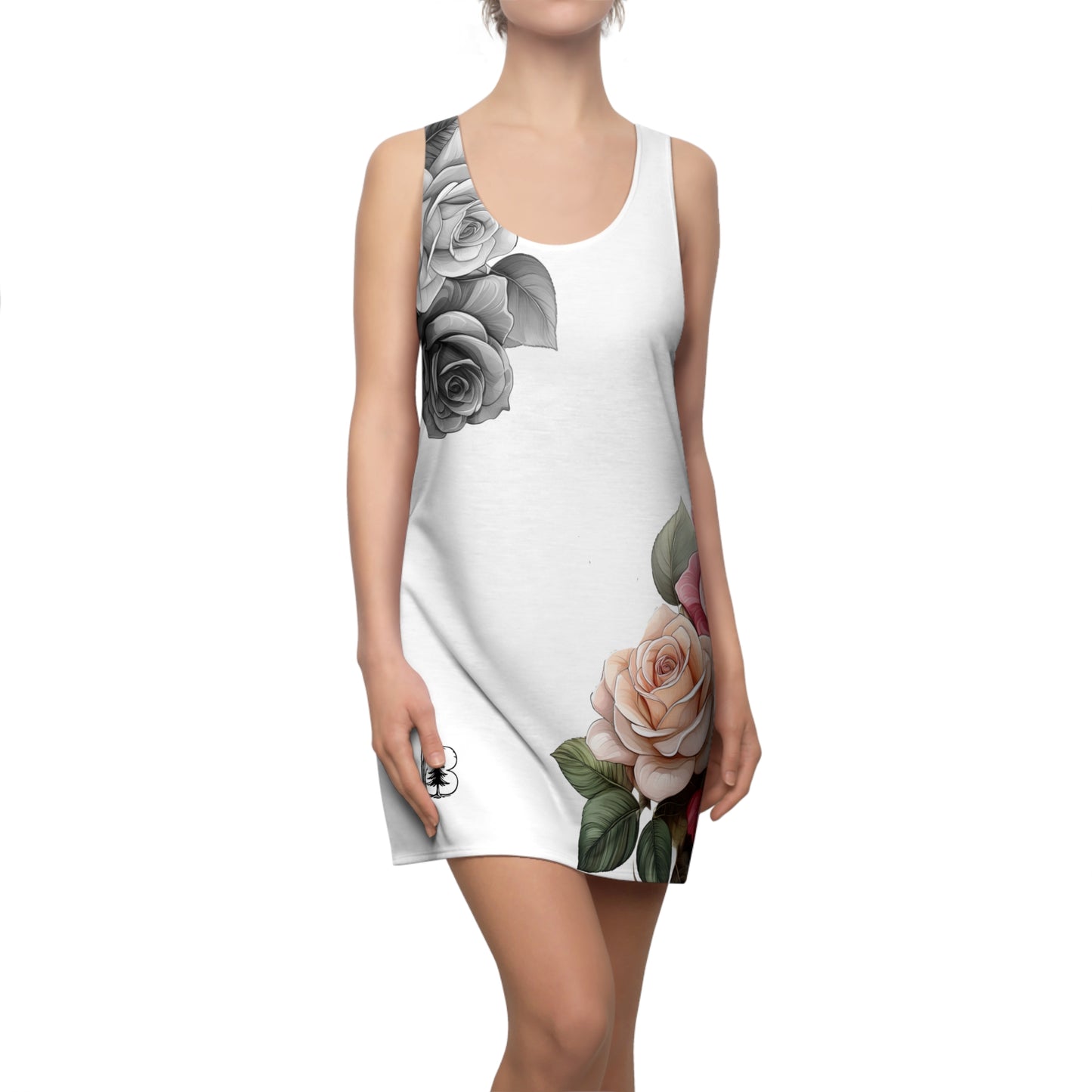 Women's Racerback Dress, Garden Roses