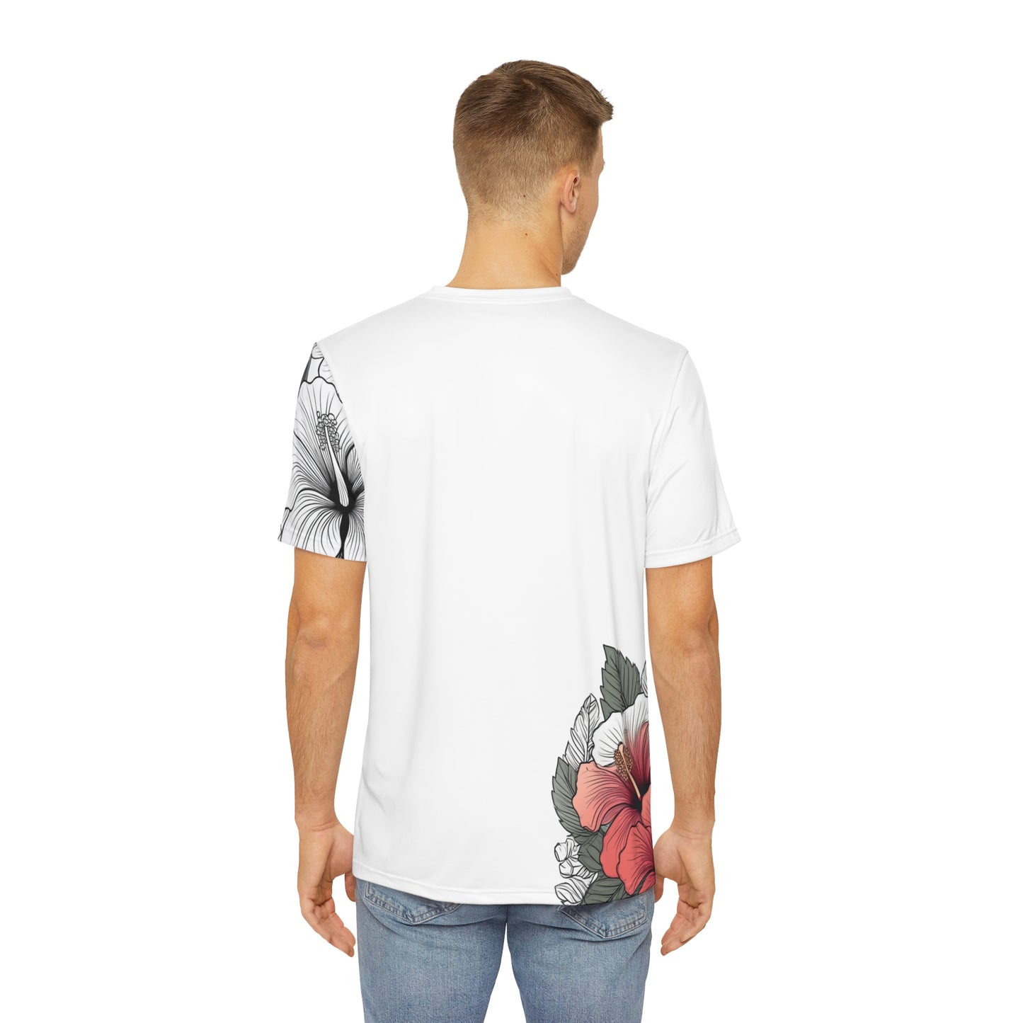 Men's Tee, Garden Hibiscus Red