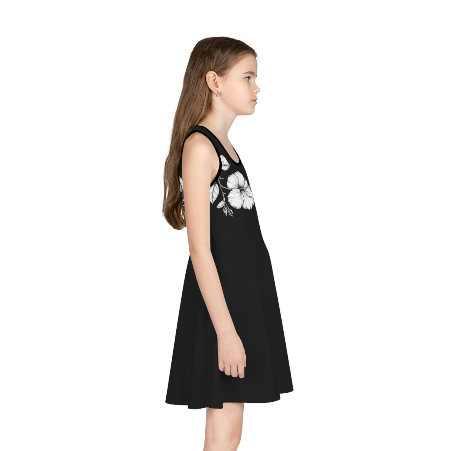 Girls' Sundress, Garden Hibiscus Red