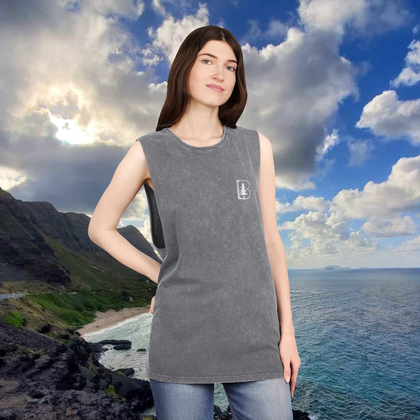 Stonewash Tank Top, B Logos