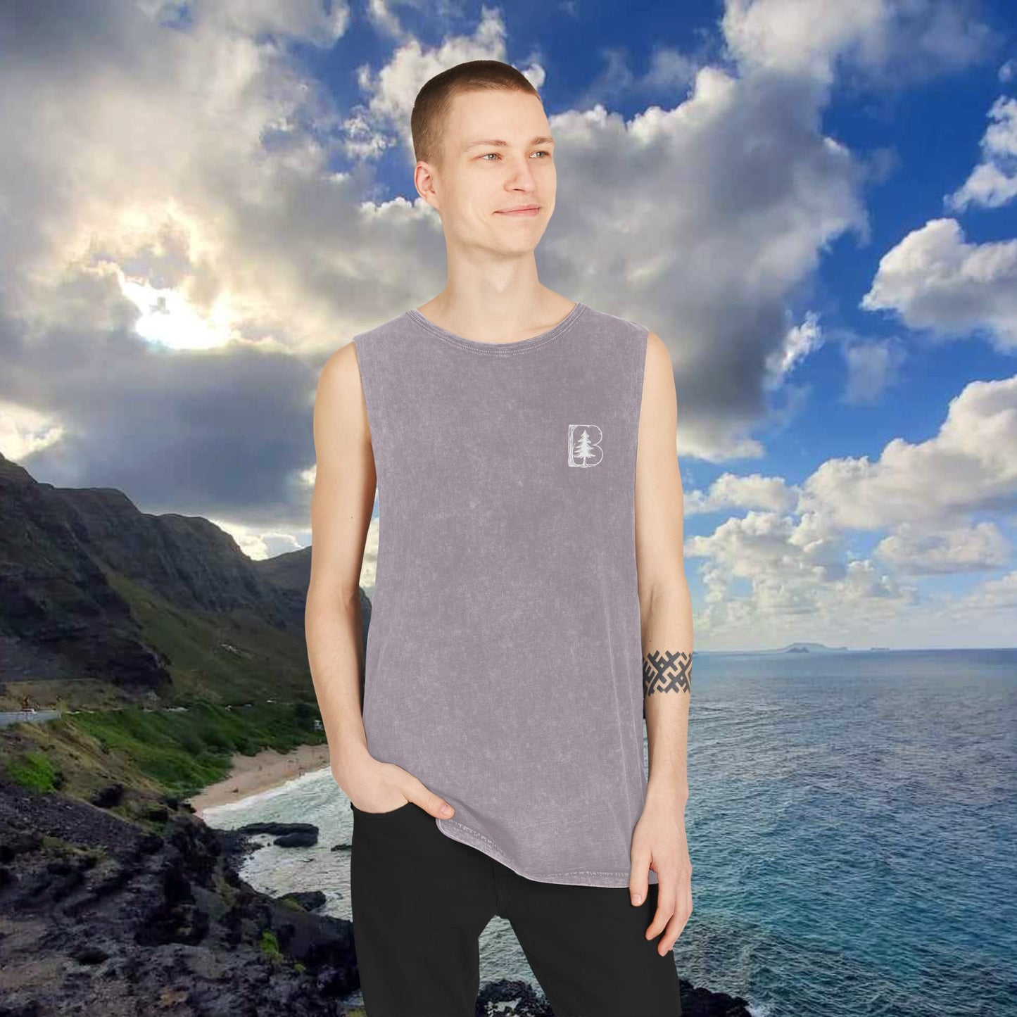 Stonewash Tank Top, B Logos