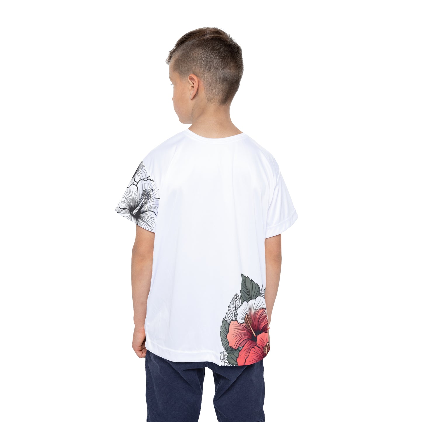 Kid's Tee, Garden Hibiscus Red