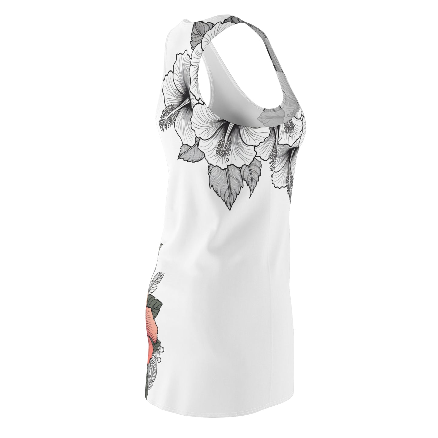 Women's Racerback Dress, Garden Hibiscus Red