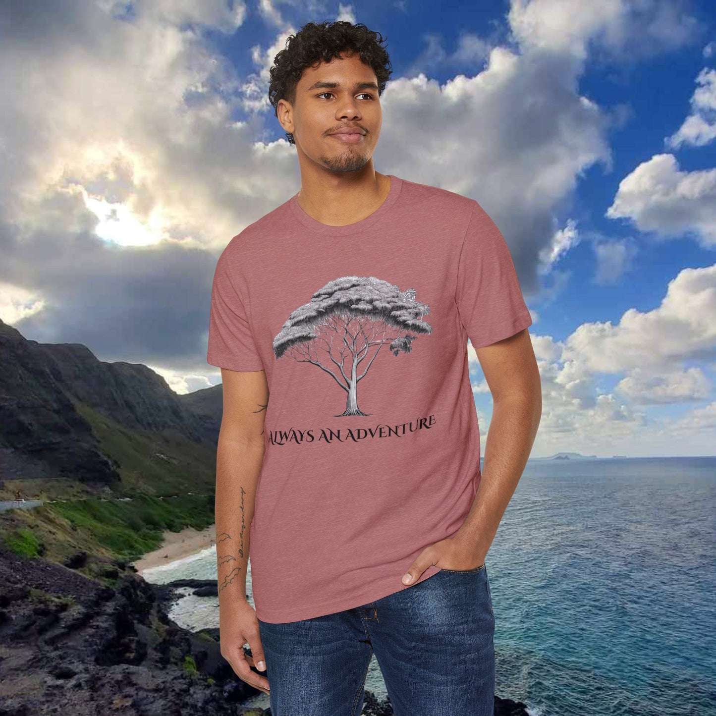 Eco-Friendly Organic T-Shirt, Acacia Koa