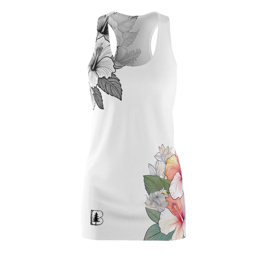 Women's Racerback Dress, Garden Hibiscus Colors