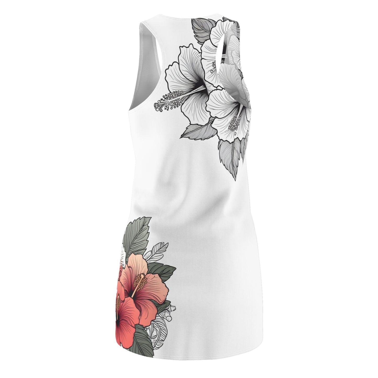 Women's Racerback Dress, Garden Hibiscus Red