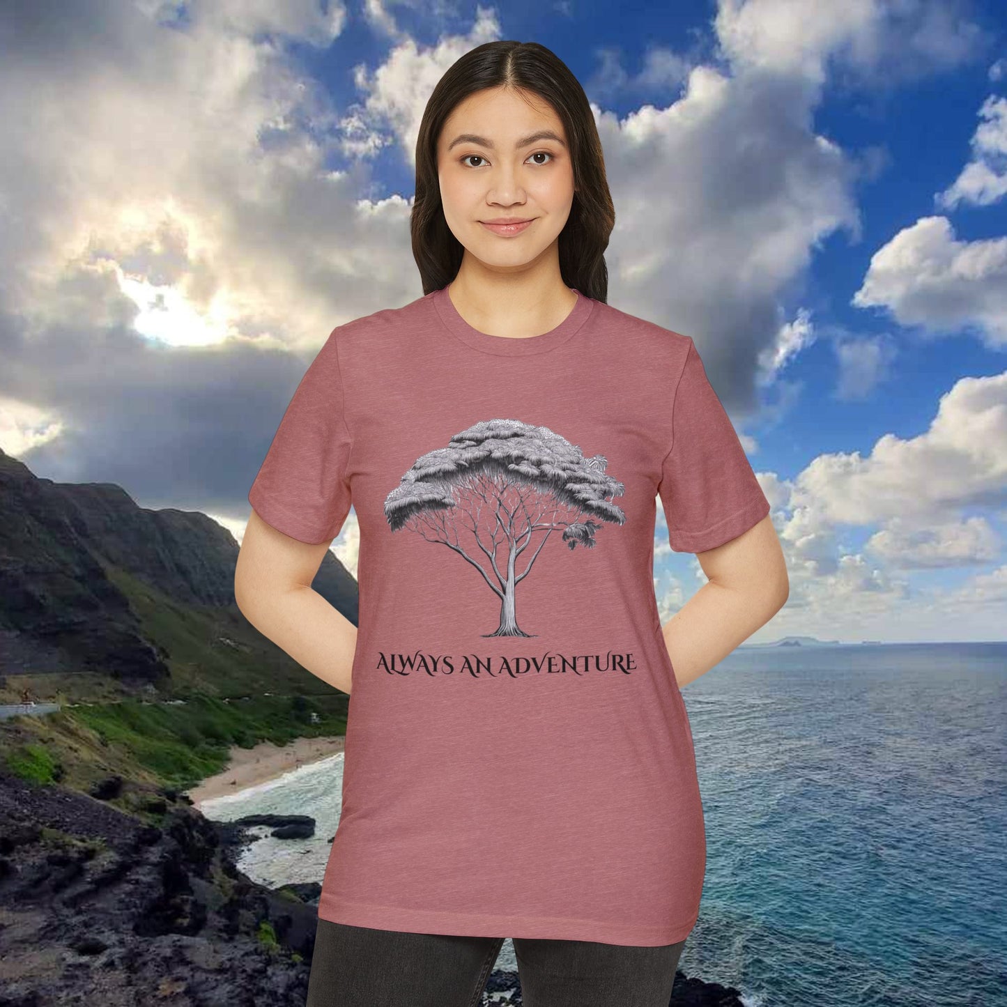 Eco-Friendly Organic T-Shirt, Acacia Koa